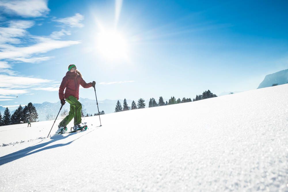 Schnehschuhwandern, Berge, Winter